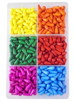 eshoppee Eshoppee 200 gm Multi Color Drop Shape Plastic Beads for Jewellery Making, Art and Crafts Work, Necklace Bracelet Earring Key Chain Making DIY Kit  - Image 1