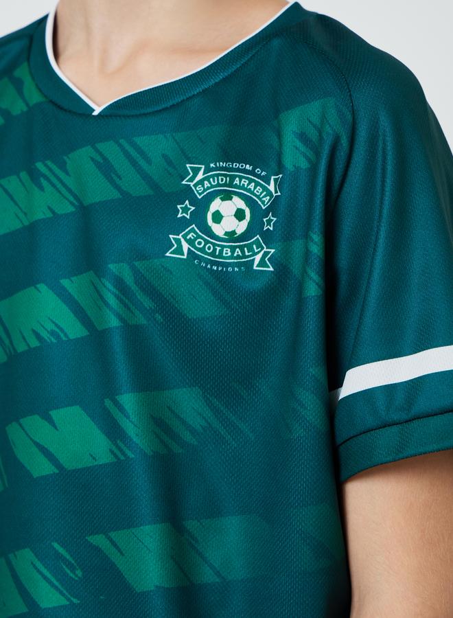 Styli Teen Boys KSA Print Jersey T-Shirt and Shorts FIFA Football Set - Image 4