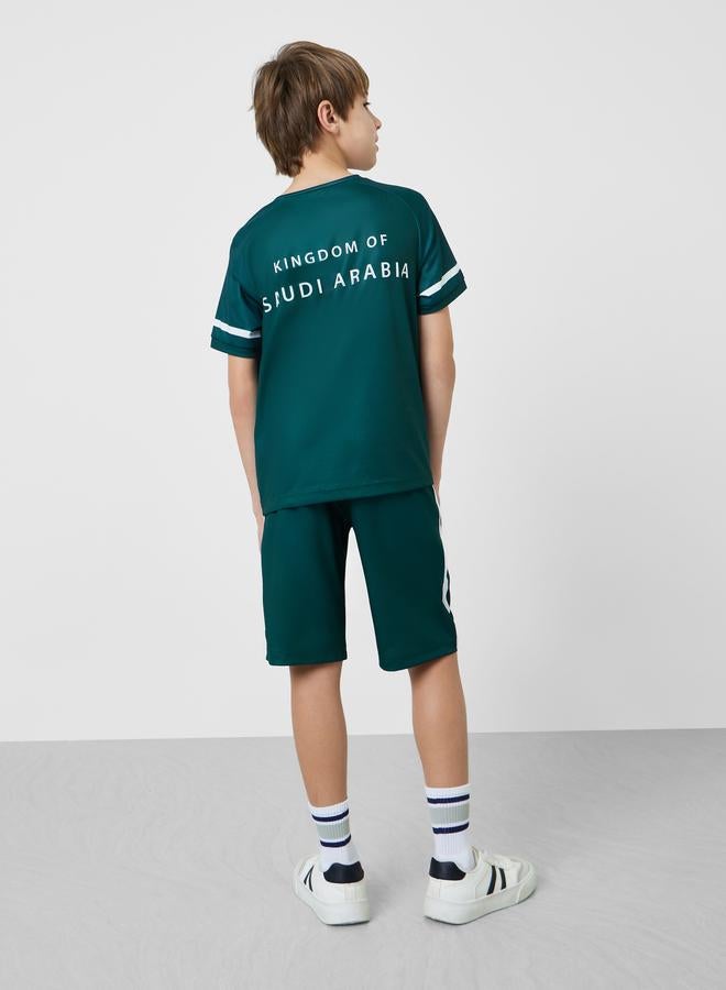 Styli Teen Boys KSA Print Jersey T-Shirt and Shorts FIFA Football Set - Image 3