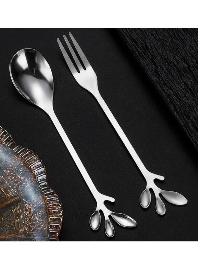 24 Piece Stainless Steel Flatware Set Silver Cutlery For 12 - Image 1