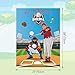 PLULON Pin The Baseball Party Game for Kids Pin The Baseball on The Glove and Bat Large Poster with Stickers for Boys Girls Birthday Party Wall Decorations Classroom Activities - Image 4