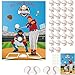 PLULON Pin The Baseball Party Game for Kids Pin The Baseball on The Glove and Bat Large Poster with Stickers for Boys Girls Birthday Party Wall Decorations Classroom Activities - Image 2