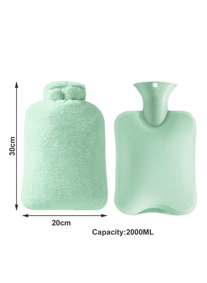 Hot Water Bottle with Soft Fleece Cover 2L Hot Water Bag for Cold - Image 2
