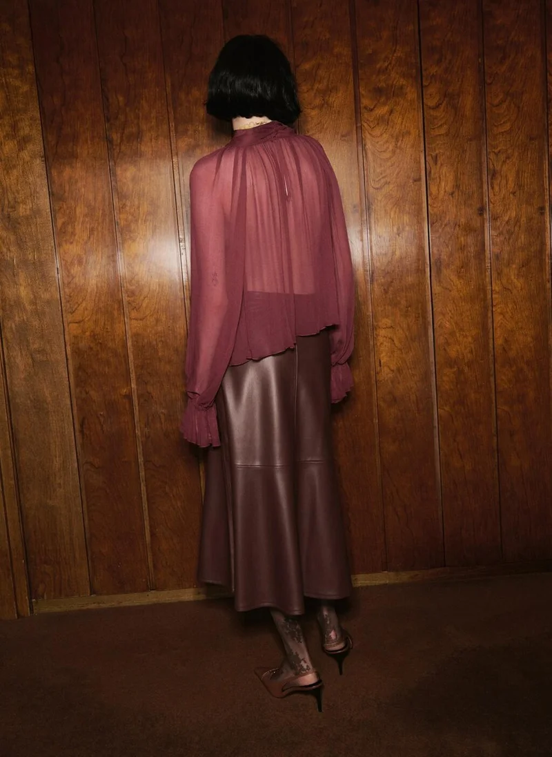 MANGO Semi-transparent blouse with foulard