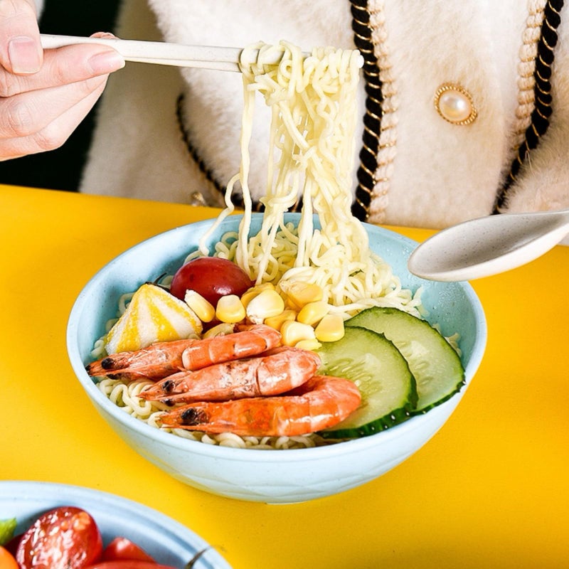 MIIDNTLX Microwave Ramen Bowl,Microwave Ramen Cooker with Lid,Plastic Mixing Salad Pasta Fruit Rice Cereal Instant Noodles Soup Maker Plate Bowls Set Kitchen College Dorm Room Essentials - Image 4