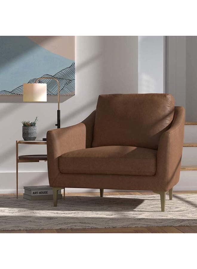 Al Home Brown Leather Accent Chair By Alhome - 110111383 90x80 cm 