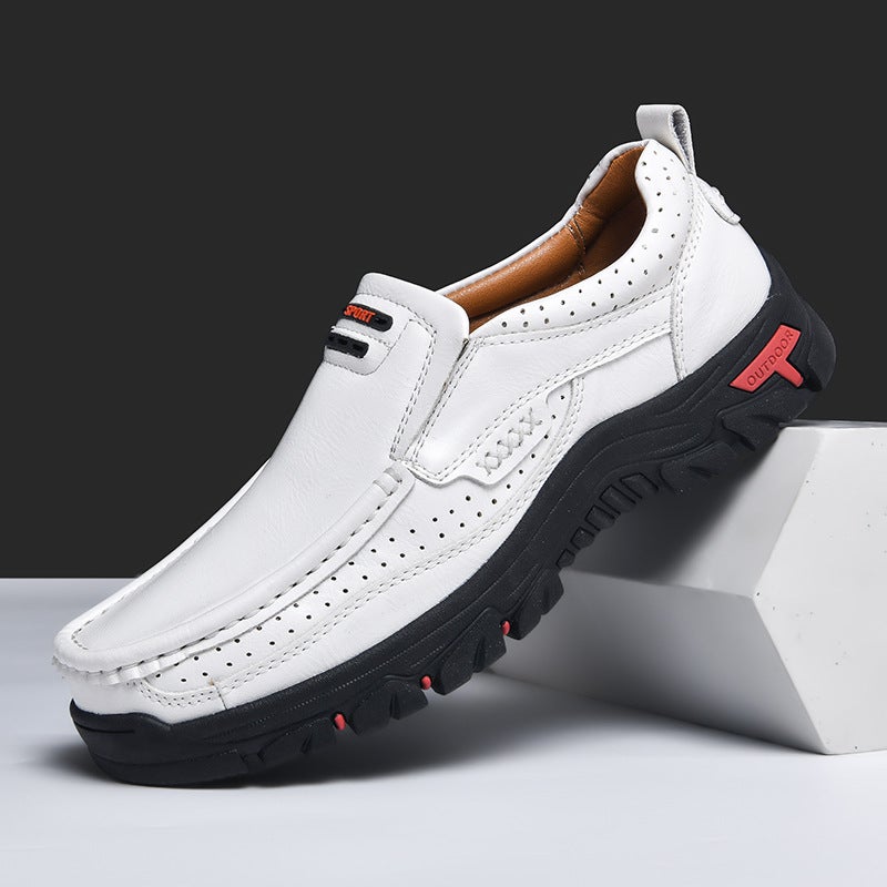 Men'S Shoes, Casual Leather Shoes, Breathable Shoes, Driving Shoes, Versatile Korean Trendy Shoes, Casual Large Size Genuine Leather Men'S Shoes - Image 5
