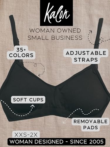 Kalon Women’s 4 Pack Demi Padded Bralette Wireless Comfortable Bra (S/M, 4PK Black) - Image 4