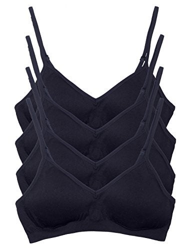Kalon Women’s 4 Pack Demi Padded Bralette Wireless Comfortable Bra (S/M, 4PK Black) - Image 1