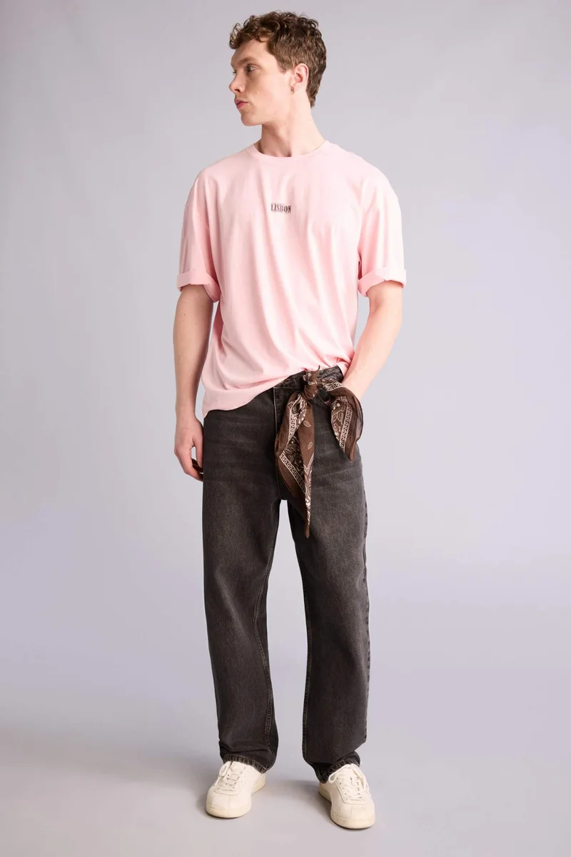 Defacto Boxy Fit Printed Short Sleeve T-Shirt
