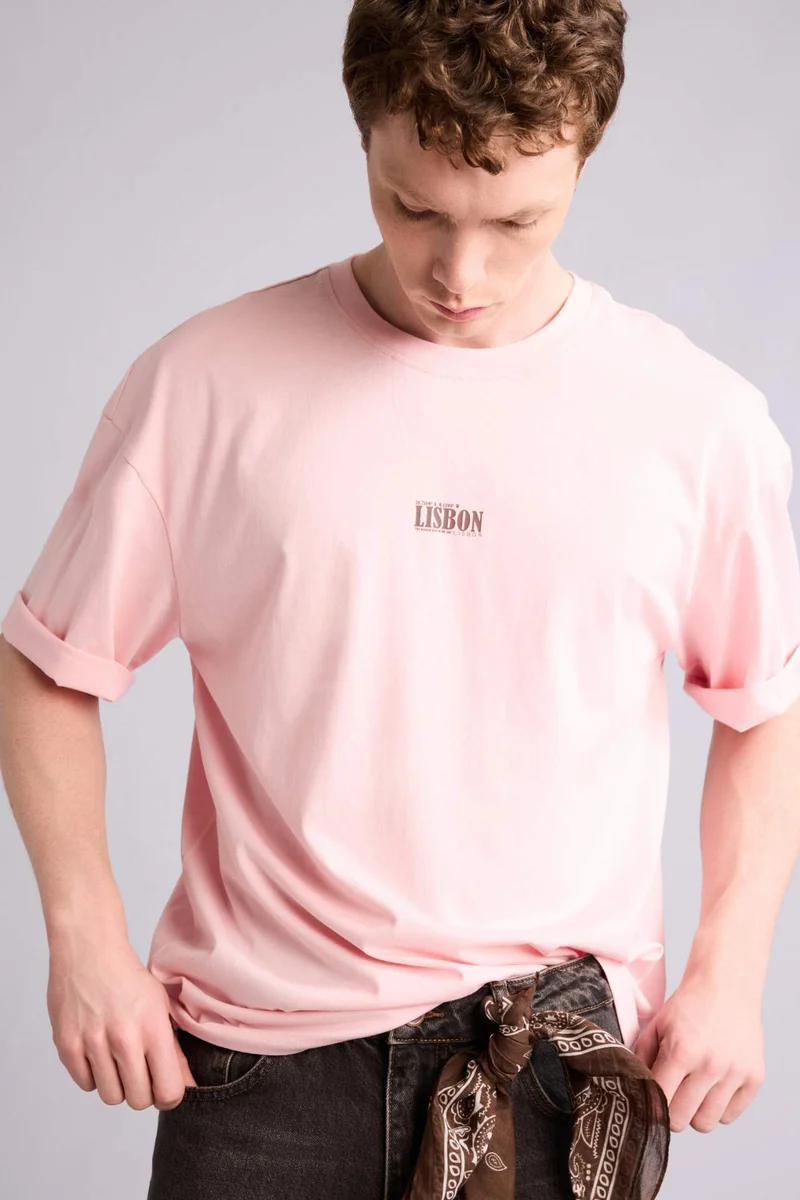 Defacto Boxy Fit Printed Short Sleeve T-Shirt