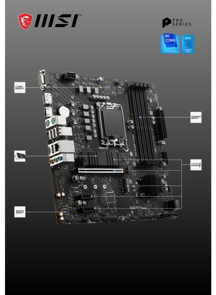 MSI PRO H610M-E | DDR5 Motherboard, Micro-ATX | Supports Intel 12th Gen Core Processors | LGA 1700- DDR4 , PCIe 4.0 x16 slot | M.2 Gen3, USB 3.2 Gen1, 1G LAN, HDMI 1.4 & VGA | 911-7D48-075 - Image 4