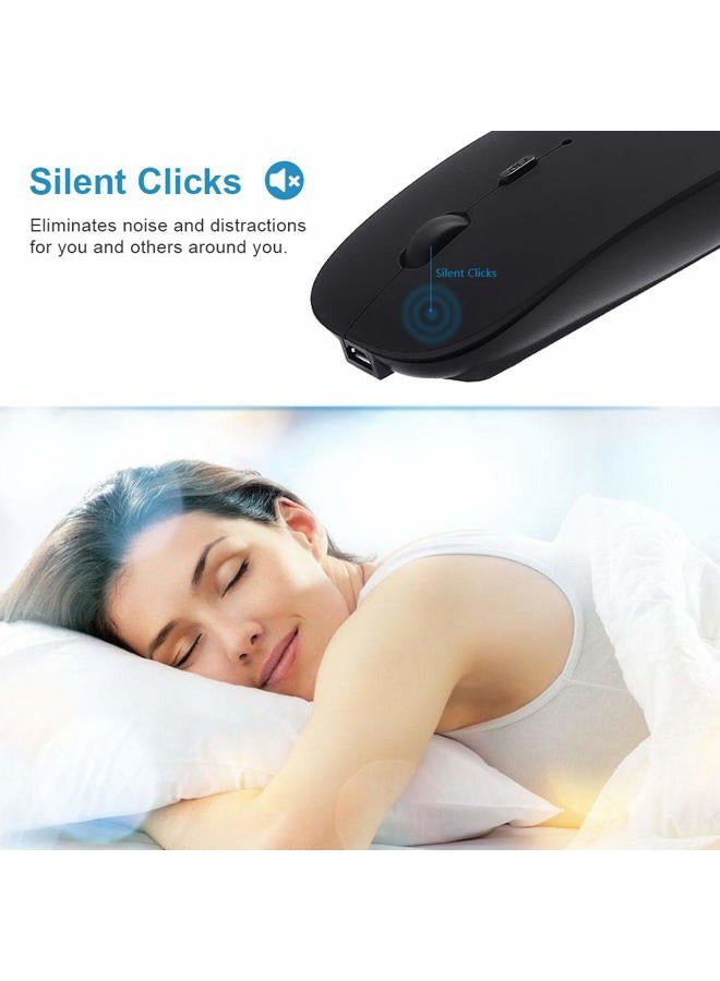 Sungi Bluetooth Wireless Mouse Rechargeable Mouse for iPad 13.1.2/MacBook/iPhone/Tablet/Laptop/NotebookSlim Silent Mice Compatible with iOS/Windows/Linux/AndriodBlack - Image 2