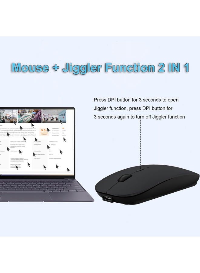 Sungi Bluetooth Wireless Mouse Rechargeable Mouse for iPad 13.1.2/MacBook/iPhone/Tablet/Laptop/NotebookSlim Silent Mice Compatible with iOS/Windows/Linux/AndriodBlack - Image 4
