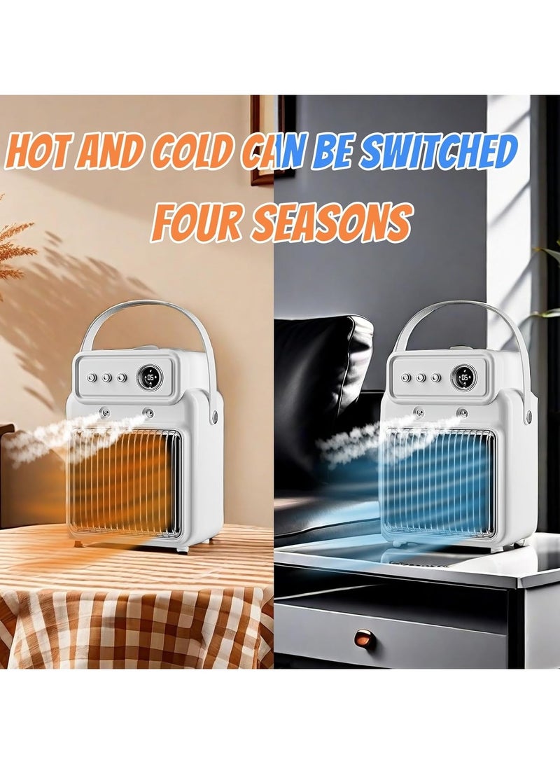 عام مُدفأة كهربائية للفضاء، مُدفأة محمولة 3 في 1، مدفأة طاولة مع جهاز توقيت وحماية من التسخين الزائد للغرفة المنزلية والمكتب - Image 2