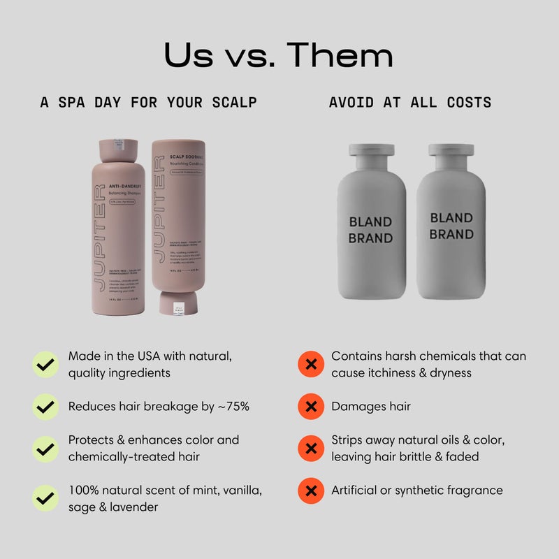 Jupiter Anti Dandruff Shampoo & Conditioner for Men & Women for Flaky, Itchy, Oily & Dry Scalp - Nourishes Scalp and Reduces Breakage & Flakes - Color-Safe, Sulfate-Free, Paraben-Free - Image 5