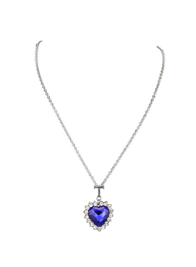 NIBEMINENT Elegant Heart Of The Ocean Sapphire Crystal Pendant Necklace - Image 3