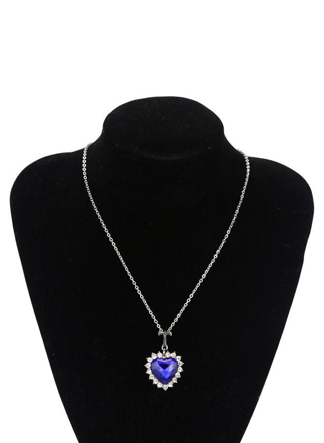 NIBEMINENT Elegant Heart Of The Ocean Sapphire Crystal Pendant Necklace - Image 1