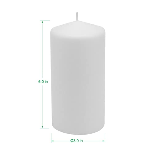 Stonebriar شموع عمودية بيضاء غير معطرة من ستونبريار، 3 عبوات، 3 × 6 بوصة، 65 ساعة احتراق طويل - Image 5