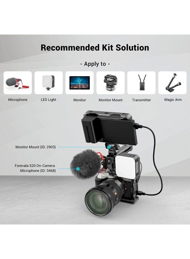 SMALLRIG SmallRig Lightweight NATO Top Handle, Quick Release NATO Grip for DSLR Camera Cage, Universal Top Handle with 5 Cold Shoe Adapters and NATO Clamp (Lite) - 3766 - Image 5