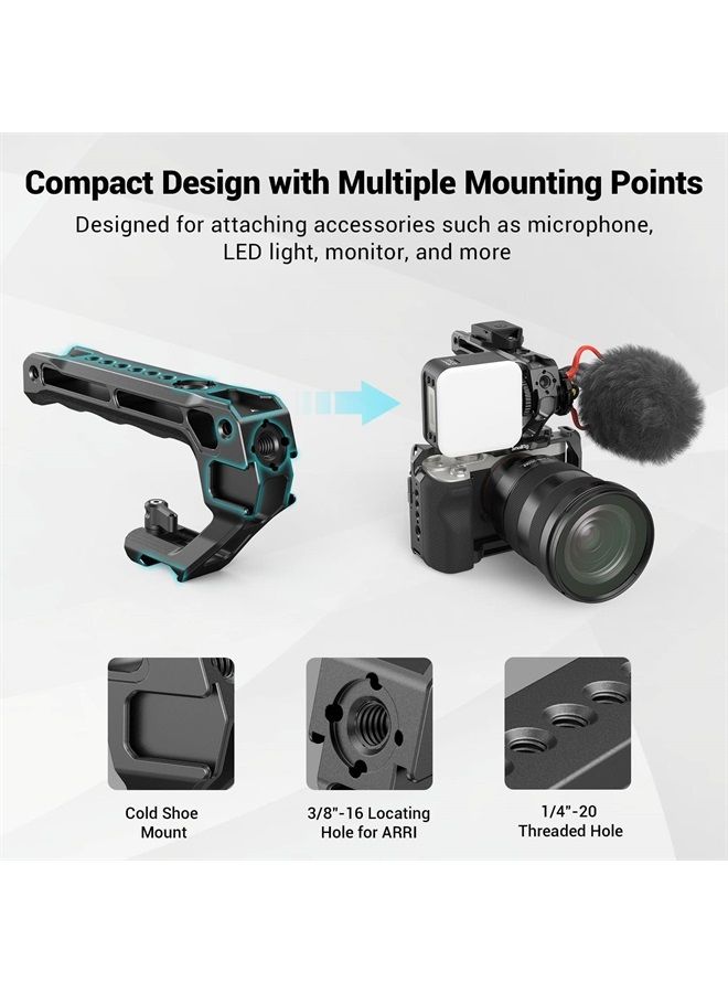 SMALLRIG SmallRig Lightweight NATO Top Handle, Quick Release NATO Grip for DSLR Camera Cage, Universal Top Handle with 5 Cold Shoe Adapters and NATO Clamp (Lite) - 3766 - Image 4