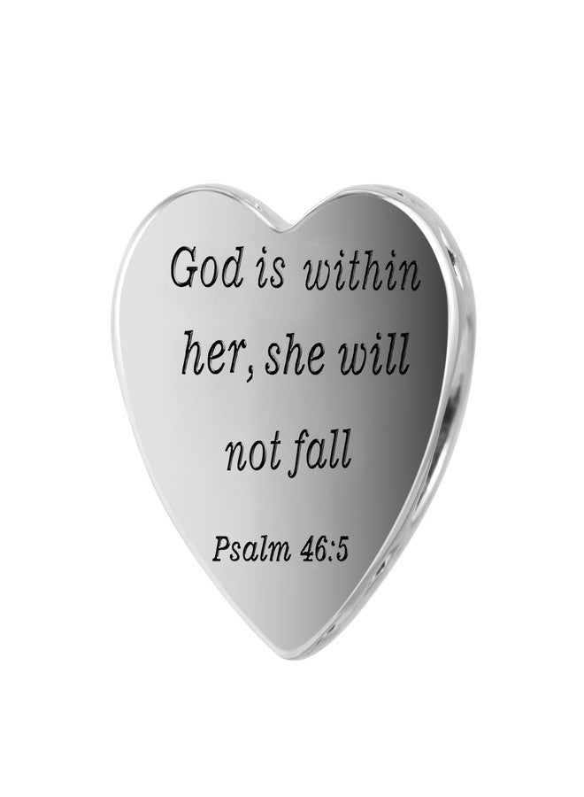 QeenseKc Praying Hand Heart Charm Christian Bible Verse Psalm 46:5 Bead for Pandora Bracelet - Image 2