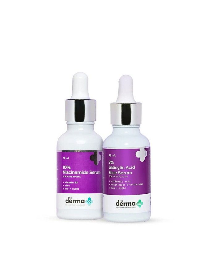 THE derma Co No More Acne & Acne Marks Combo 2% Salicylic Acid Face Serum (30 Ml) + 10% Niacinamide Face Serum (30 Ml)  - Image 2