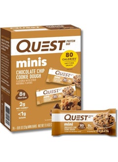 Quest Nutrition Mini Chocolate Chip Cookie Dough Protein Bars, High Protein, Low Carb, Keto Friendly, 14 Count  - Image 1