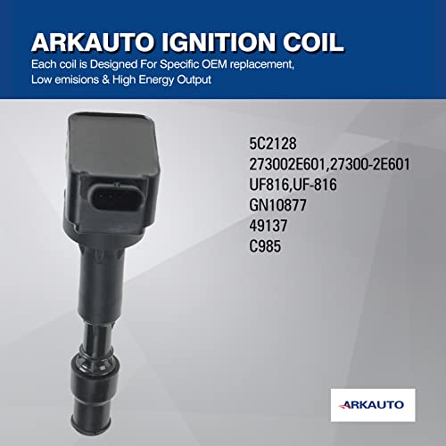 ARKAUTO 4PCS ARKAUTO IGNITION COIL 273002E601 27300-2E601 UF816 UF-816 FOR HYUNDA ELANTRA KONA KONA SONATA VELOSTER KIA FORTE OPTIMA SELTOS SOUL 2.0L L4 G4NG G4NE - Image 4