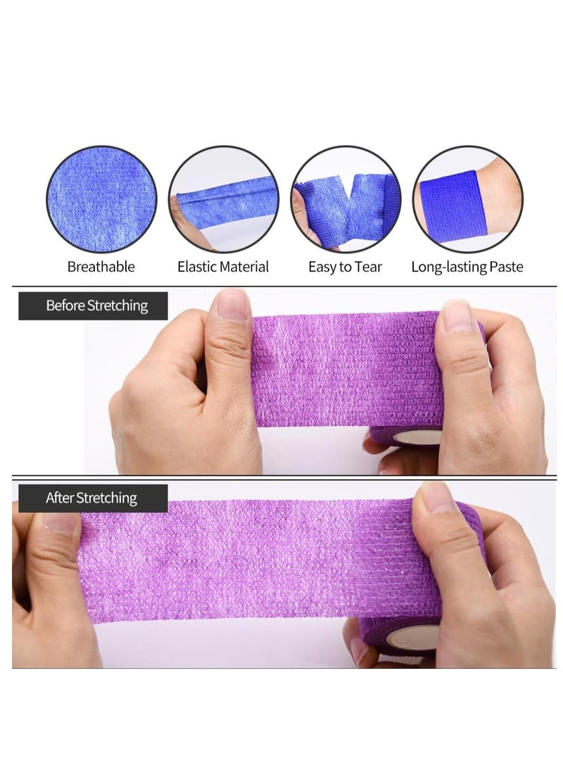 Generic Self Adhesive Bandage, Breathable Cohesive Bandage Wrap Rolls Elastic Self-Adherent Tape for Stretch Athletic, Sports, Wrist, Ankle and Swelling, Multi Color, 1pcs  - Image 3