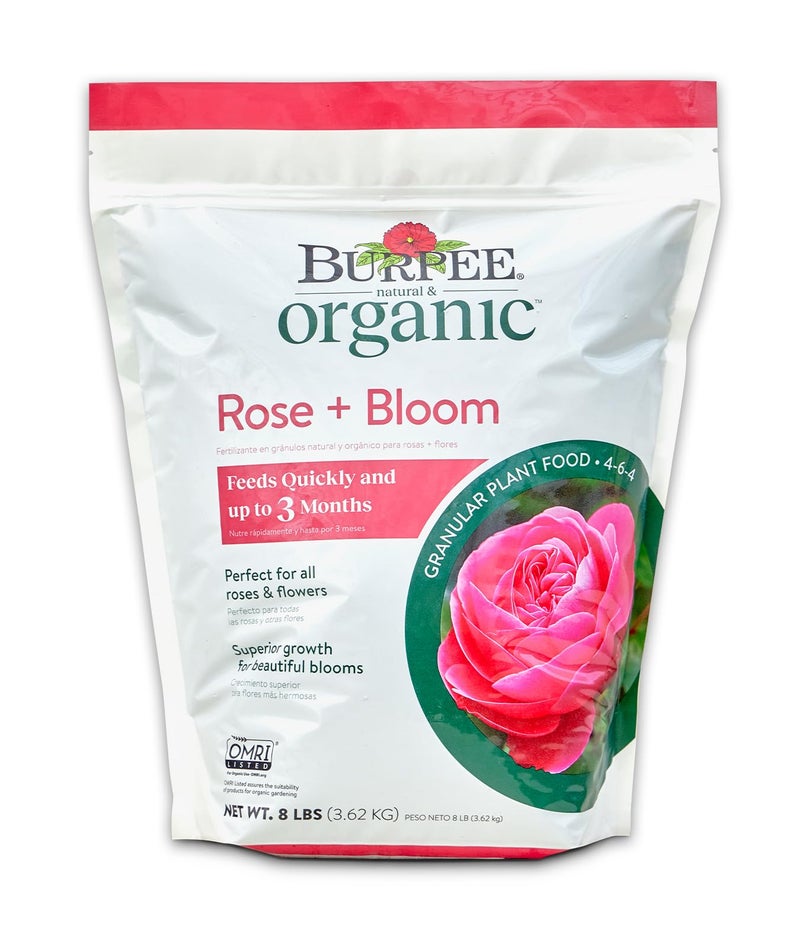Burpee Organic Bloom Granular All-Natural Food for Roses and Flower Plants | Ideal for Container Gardens, Beds or Bushes, 4 lb, 4lb. Bag - Image 1