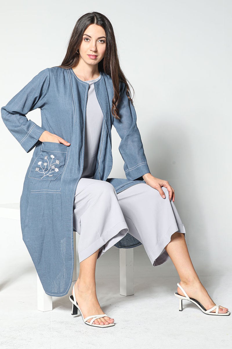 Moistreet Pocket Detailed Crepe Top & Pants Set - Image 2