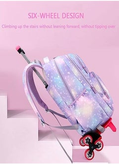 Generic Rolling Backpacks,3 Pcs School Bag Wheeled Large Capacity Children Travel Backpack Students Trolley Daypack  Elementary Durable Bookbag School Rolling Bag for Boys and Girls  - Image 3