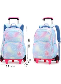 Generic Rolling Backpacks,3 Pcs School Bag Wheeled Large Capacity Children Travel Backpack Students Trolley Daypack  Elementary Durable Bookbag School Rolling Bag for Boys and Girls  - Image 5