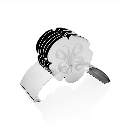 FnS Anemone Stainless Steel Butterfly Shape Coasters for Dining Table for Hot Pots - Coasters for Cups Durable and Long-Lasting (6 Coaster and 1 Stand) - Image 1