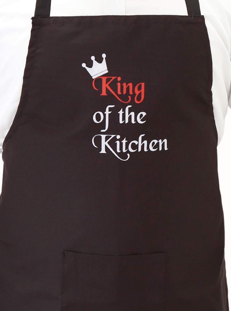 Switchon waterproof black text print chef's cooking apron with front pocket- free size - Image 3