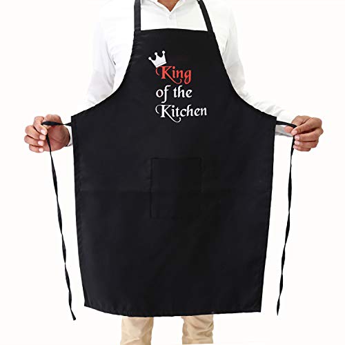 Switchon waterproof black text print chef's cooking apron with front pocket- free size - Image 2