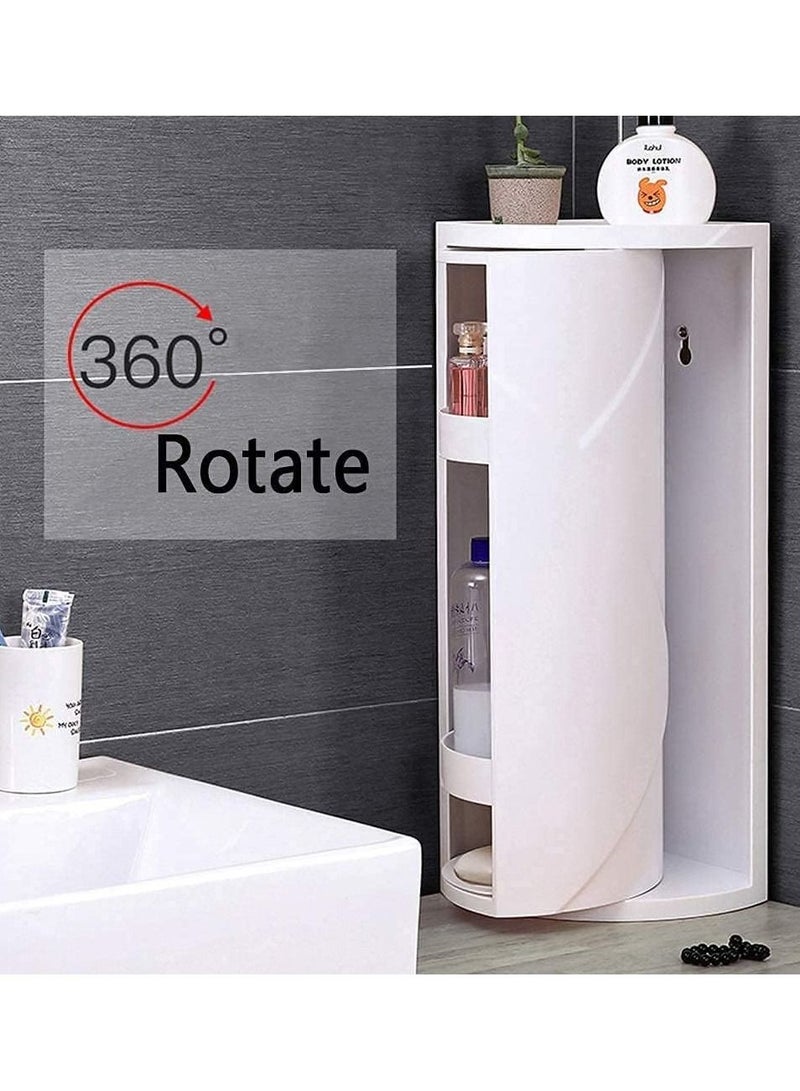 DubaiGallery Bathroom Rotating Triangle Storage Rack 360 Degree Rotating Multi-Function Organizer Plastic Triangle Shelf Dust-Proof Waterproof Corner Rack for Cabinet Bathroom Kitchen Bedroom  - Image 4