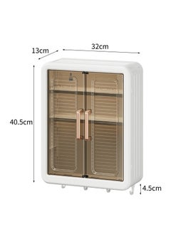 Old_Feller Bathroom Wall Cabinet Wall Mounted Bathroom Cabinet 3 Tier storage Cabinet with Doors Cupboard Organizer Over The Toilet Space for Bathroom Laundry Kitchen Living Room White Free Installation Tool  - Image 2