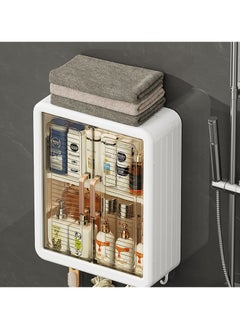 Old_Feller Bathroom Wall Cabinet Wall Mounted Bathroom Cabinet 3 Tier storage Cabinet with Doors Cupboard Organizer Over The Toilet Space for Bathroom Laundry Kitchen Living Room White Free Installation Tool  - Image 4