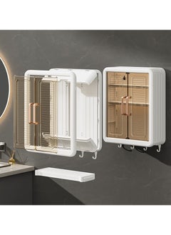 Old_Feller Bathroom Wall Cabinet Wall Mounted Bathroom Cabinet 3 Tier storage Cabinet with Doors Cupboard Organizer Over The Toilet Space for Bathroom Laundry Kitchen Living Room White Free Installation Tool  - Image 5