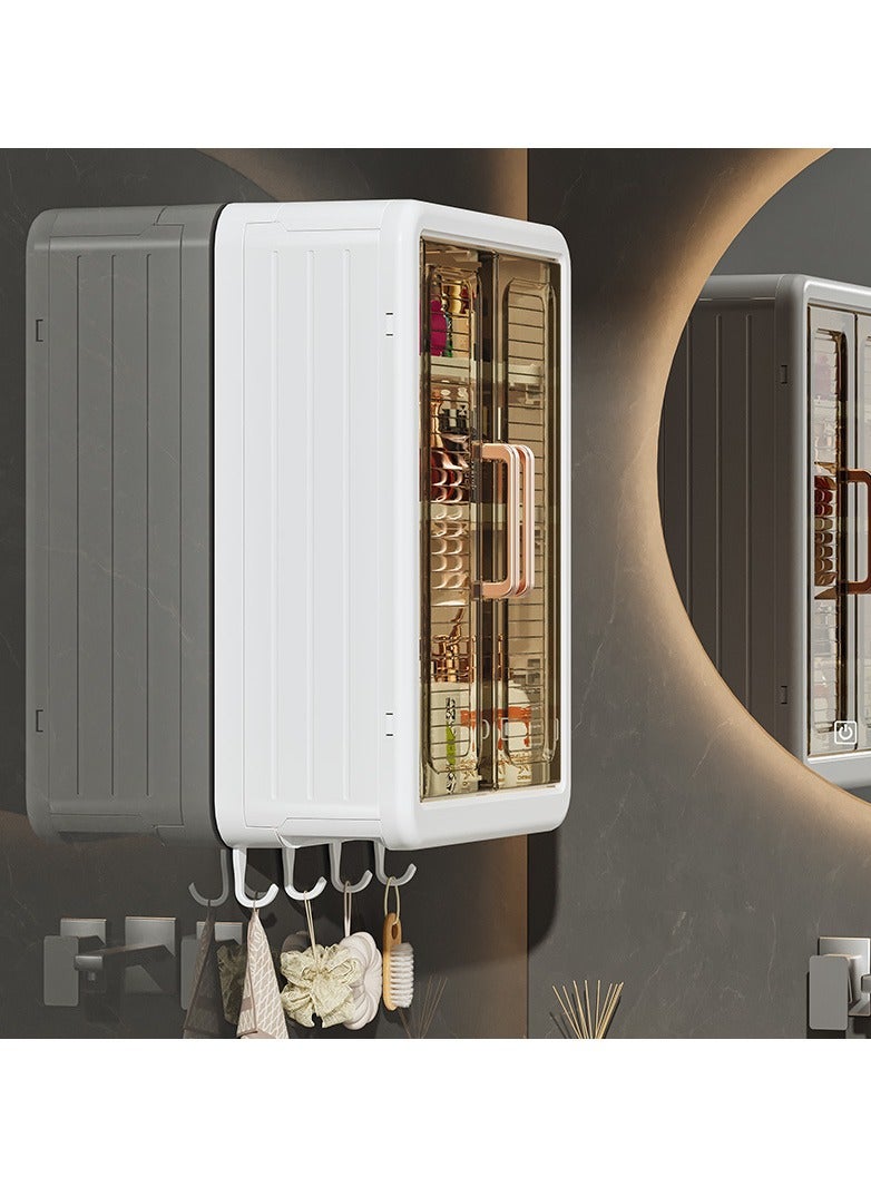 Old_Feller Bathroom Wall Cabinet Wall Mounted Bathroom Cabinet 3 Tier storage Cabinet with Doors Cupboard Organizer Over The Toilet Space for Bathroom Laundry Kitchen Living Room White Free Installation Tool - Image 3