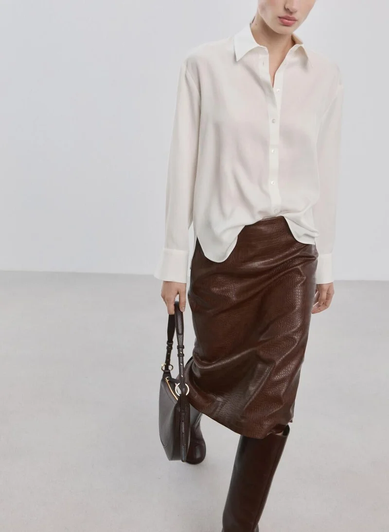 MANGO  Straight lyocell shirt for Women | Best Price UAE