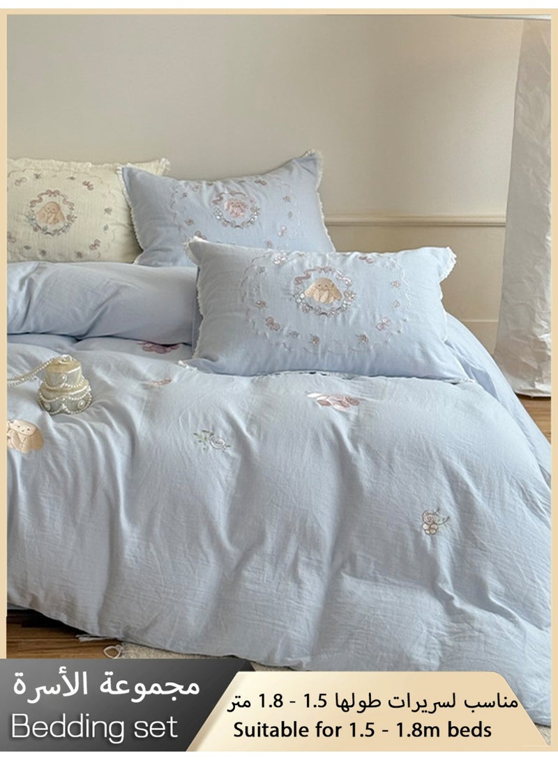 LUBANHOME Bedding set, including 1 bed sheet 245*250cm, 1 quilt cover 200*230cm, 2 pillowcases 48*74cm, suitable for beds 1.5-1.8 meters in length. - Image 3