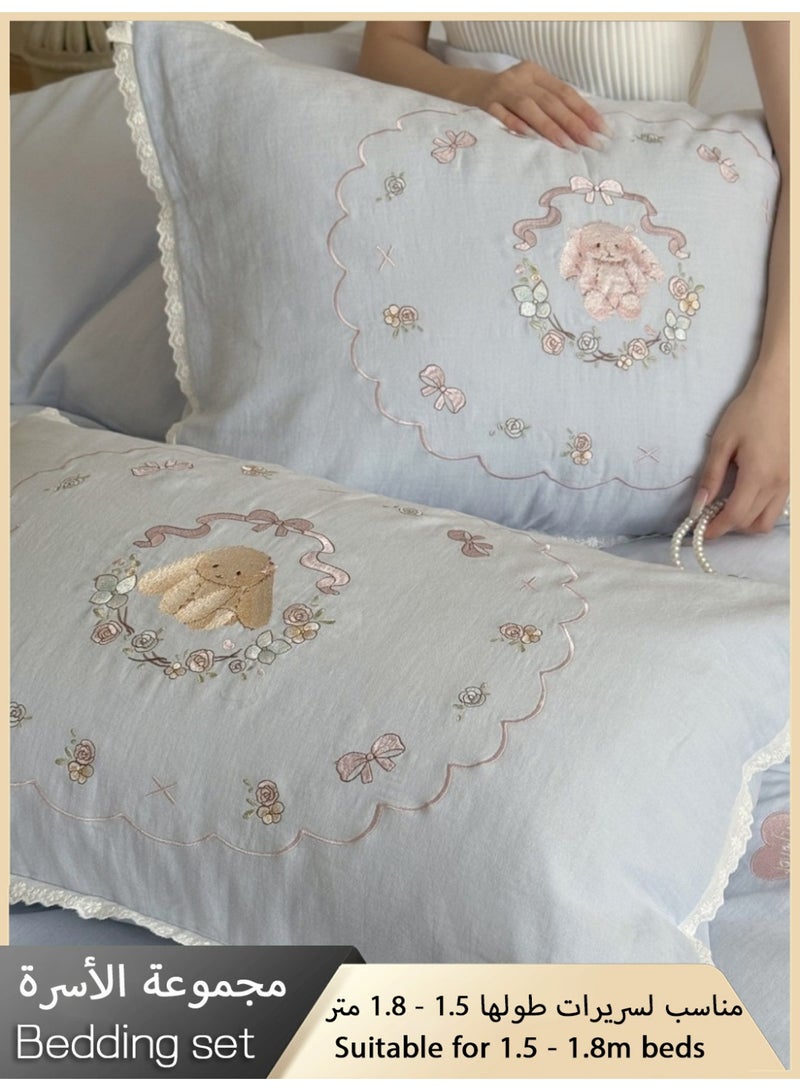LUBANHOME Bedding set, including 1 bed sheet 245*250cm, 1 quilt cover 200*230cm, 2 pillowcases 48*74cm, suitable for beds 1.5-1.8 meters in length. - Image 4