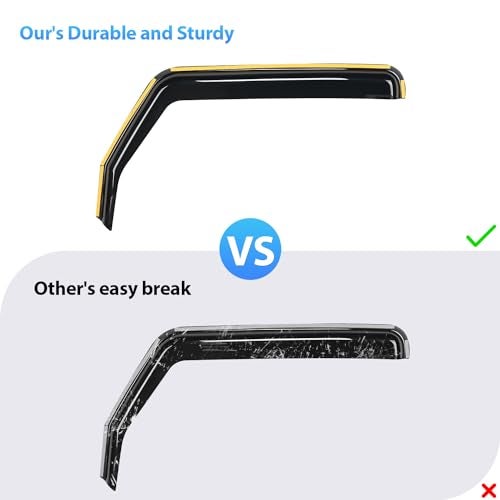 Nilight in Channel Rain Guards for Ram 1500 2009 2010 2011 2012 2013 2014 2015 2016 2017 2018 Crew Cab, 2019-2023 Ram 1500 Classic Body, Original Window Deflectors, Vent Window Visors-4PCS - Image 3