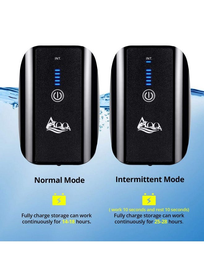 AQQA - AQQA Aquarium Rechargeable Air Pump,Multifunctional Portable Energy Saving Power Quiet Oxygen Pump, One/Dual Outlets with Air Stone,Suitable for Indoors Power Outages Fishing - Image 1