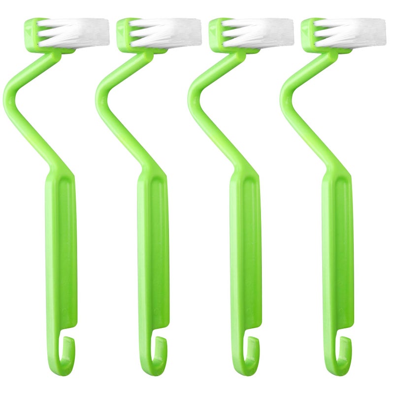 AUEAR 4 Pack Curved Toilet Brush 8 V Type Plastic Corner Rim Cleaning Edge