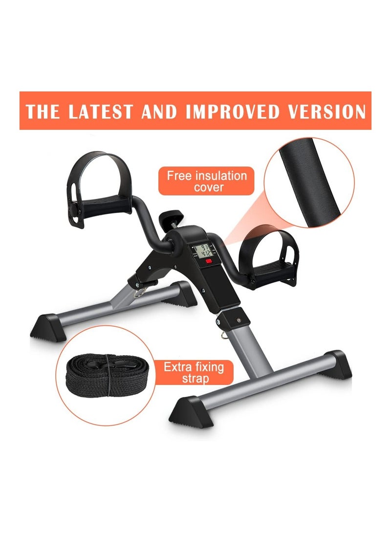 Generic Folding Pedal Exerciser Cycle, Mini Exercise Bike with LCD Display, Leg Arm Trainer Bike Under Desk for Gym, Home, Office - Image 5