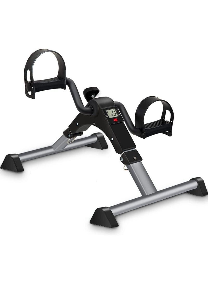 Generic Folding Pedal Exerciser Cycle, Mini Exercise Bike with LCD Display, Leg Arm Trainer Bike Under Desk for Gym, Home, Office - Image 1